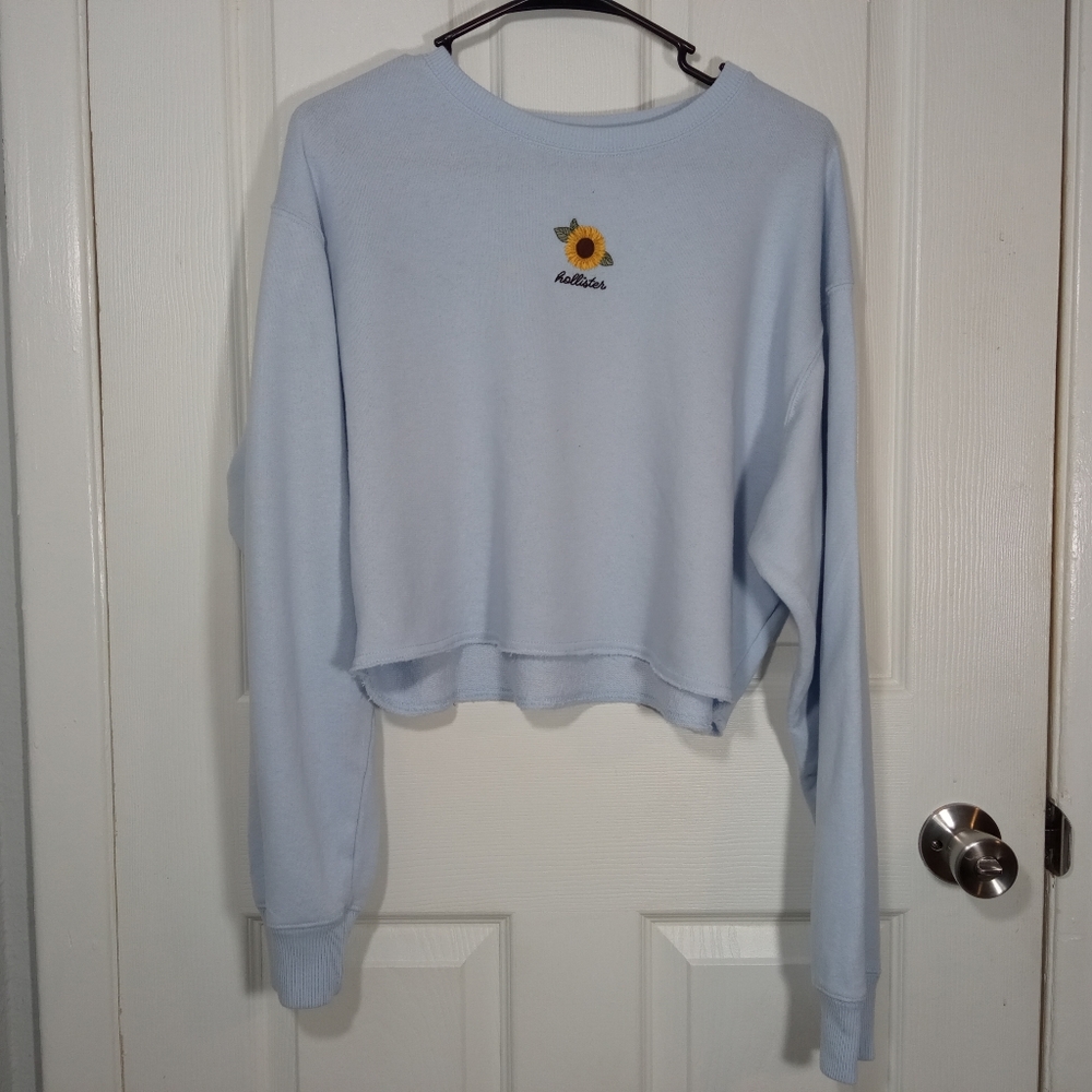 Hollister M sunflower crop top shirt Flower Cute